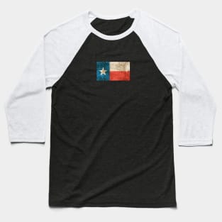 Vintage Aged and Scratched Texas Flag Baseball T-Shirt